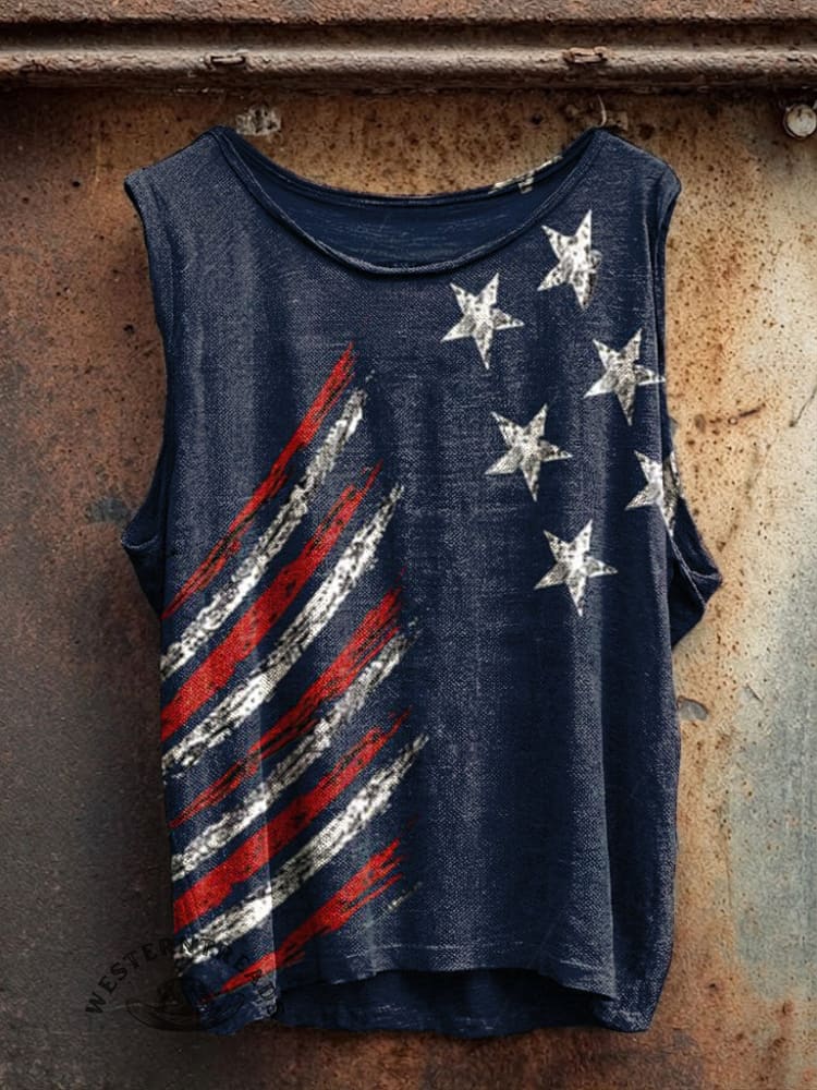 Women's Vintage Independence Day Print Casual Tank Top