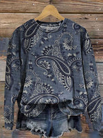 Vintage Paisley Art Print Casual Sweatshirt