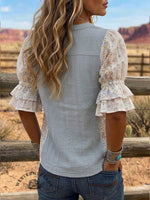 Vintage Art Independence Day Appliqué Embroidery Design Shirt