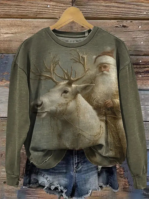 Christmas Art Print Casual Sweatshirt
