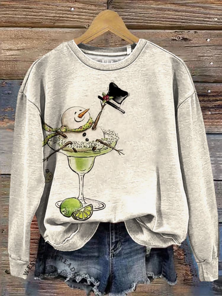 Retro Christmas Casual Cotton Sweatshirt
