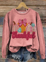 Thankful Art Print Casual Sweatshirt