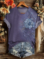 Vintage Art Print Casual T-shirt