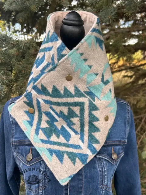 Western Cowboy Aztec Warm Neck Hood Scarf