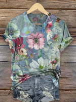 Vintage Retro Flower Pattern T-shirt
