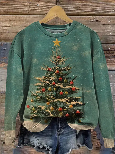 Western Christmas Art Print Casual Sweatshirt