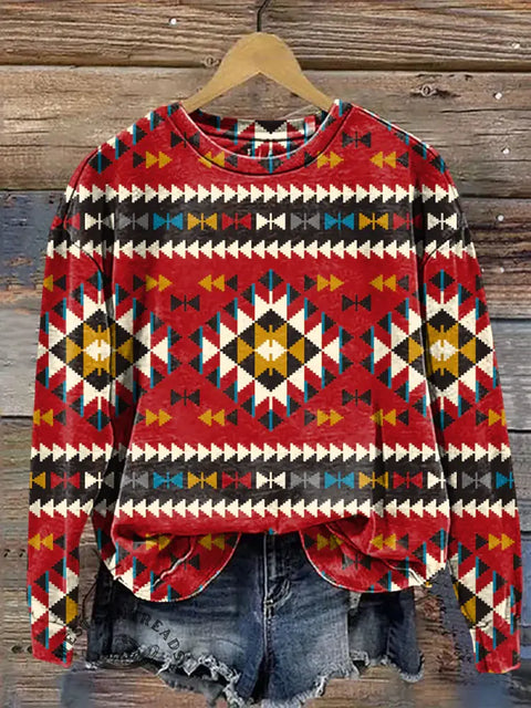 Colored Aztec Casual Cotton Sweatshirt