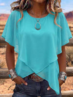 Vintage Art Patchwork Comfortable Summer Fabrics Casual Shirt