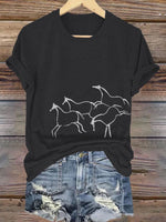 Horse art Print T-shirt