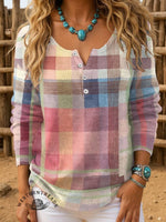 Pink Print Buttoned Cardigan Sweater