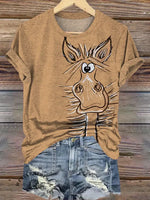 Funny Horse Art Print T-shirt