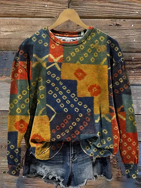 Retro Art Casual Cotton Sweatshirt