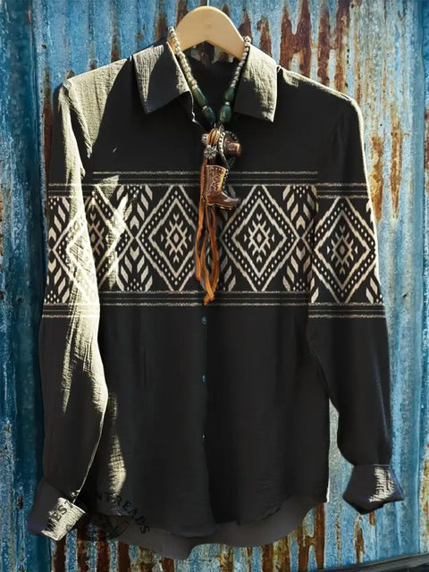 Aztec Art Print Casual Shirt