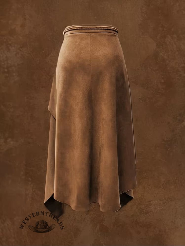 Suede & Lace Midi Skirt