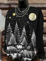 Vintage Christmas Art Print Casual Sweatshirt