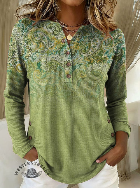 Women's Retro Paisley Pattern Print Casual Jacket