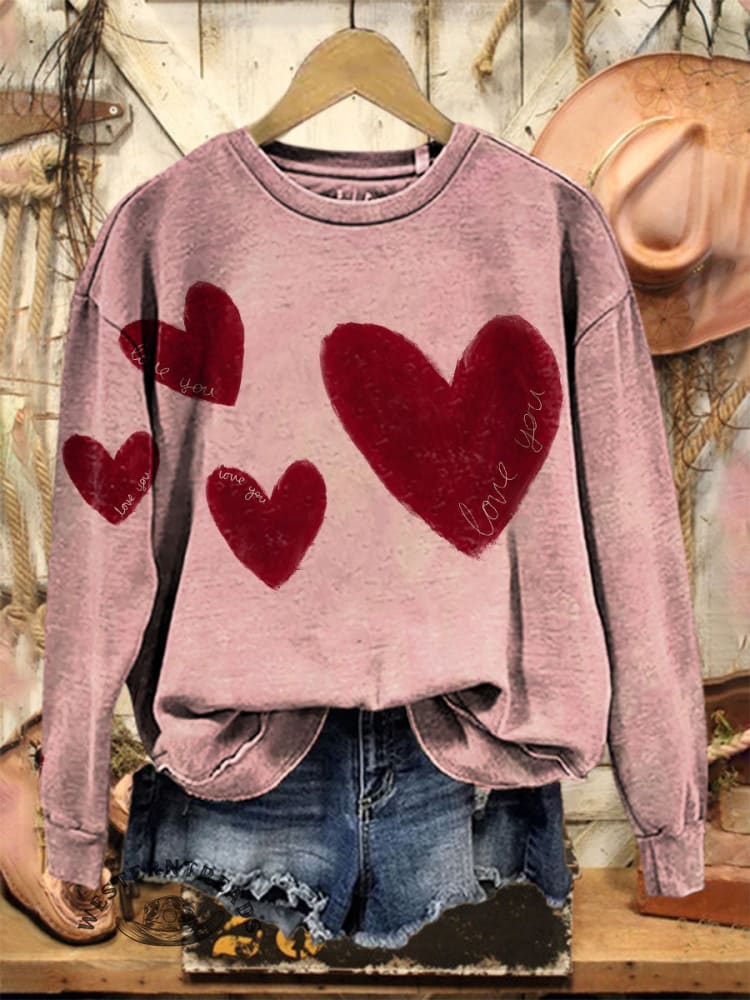 Vintage Heart Art Print Sweatshirt
