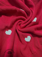 Women's Valentine's Day Heart Jacquard V-neck Long-sleeved Knit Sweater