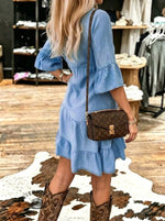 Boho V-neck Ruffle Tiered Dress