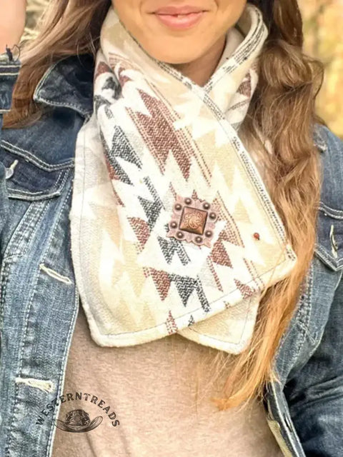 Western Cowboy Aztec Warm Neck Hood Scarf