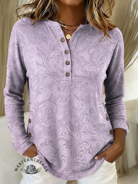 Women's Retro Floral Pattern Print Casual Jacket