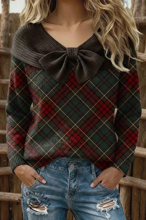 Retro Art Print Buttoned Cardigan Sweater