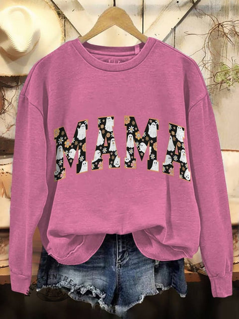 MaMa Print Casual Cotton Sweatshirt