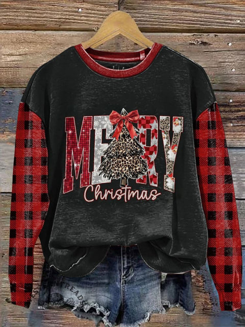 Retro Christmas Casual Cotton Sweatshirt