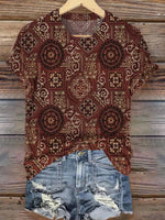Vintage Print Casual T-shirt