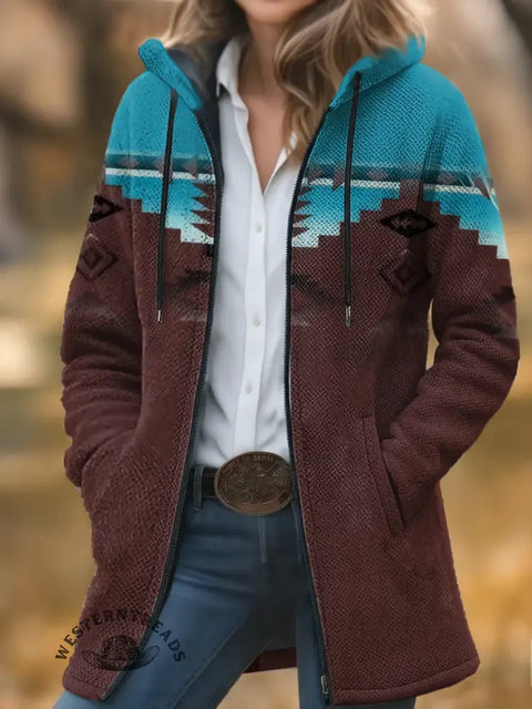 Simple Art Unisex Plush Thick Long-Sleeved Cardigan Coat