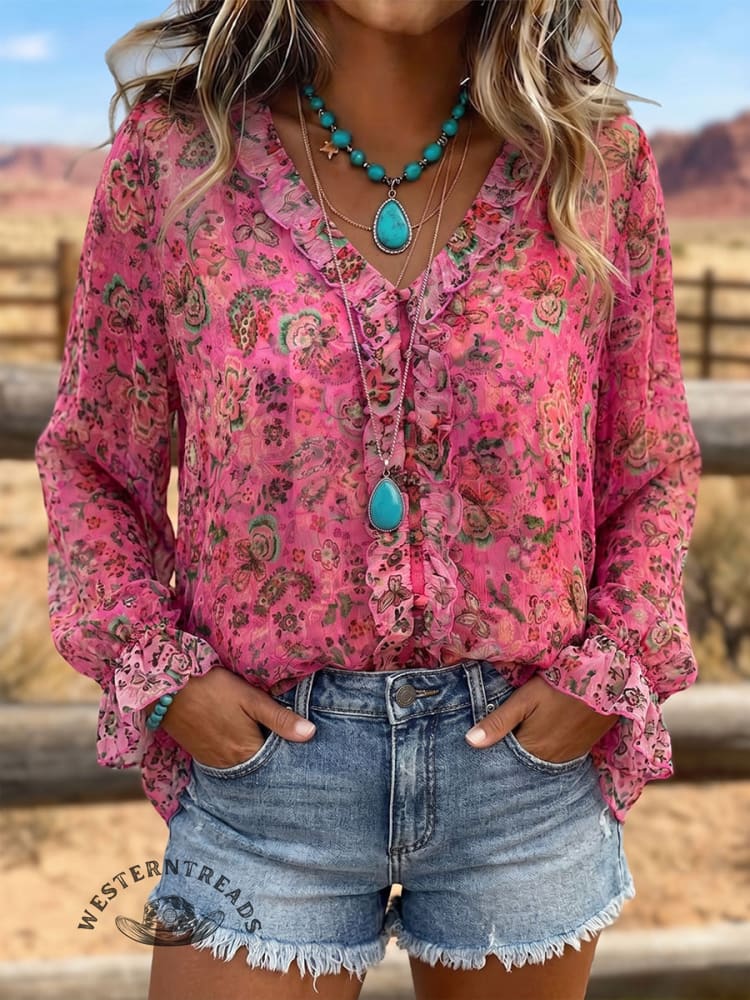 Vintage Art Print Summer Fabrics Casual Shirt