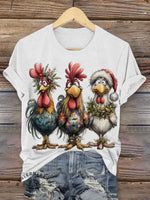 Retro Funny Animals Art Print Casual T-shirt