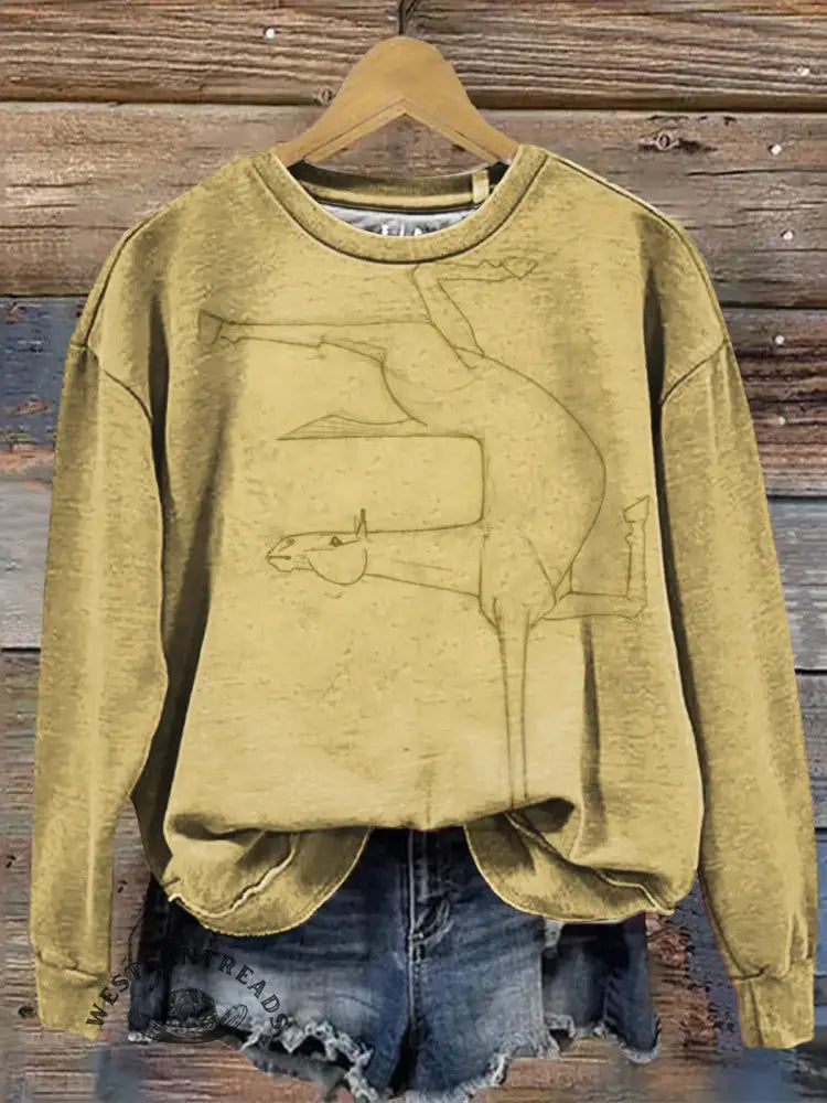 Funny Horse Art Print Casual Sweatshirt