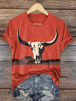 Vintage Cow Art Print T-shirt