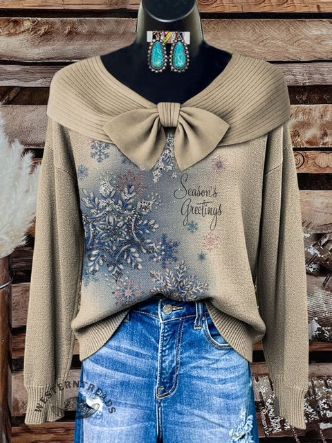 Women's Christmas Print Casual Cotton Shirt