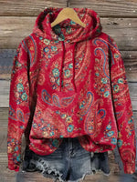 Vintage Paisley Art Print Casual Cotton Sweatshirt