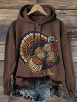 Vintage Thanksgiving Art Print Casual Sweatshirt