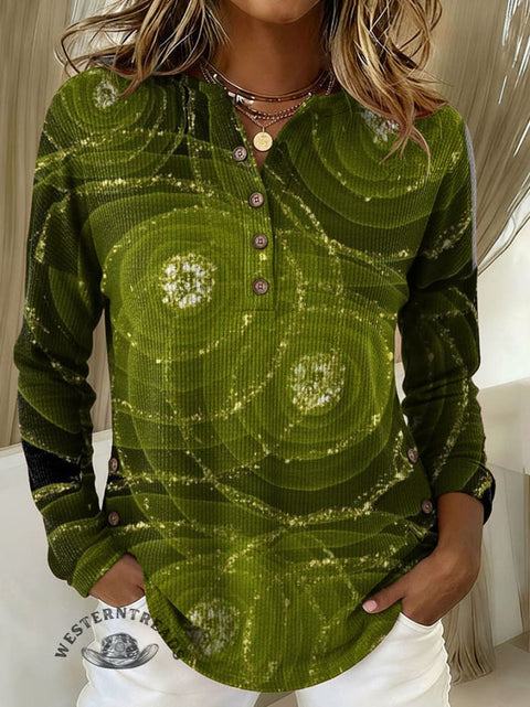 Women's Retro Abstract Pattern Print Casual Jacket