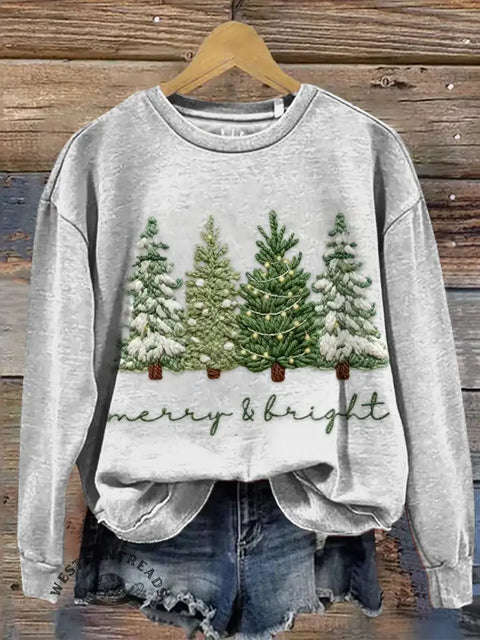 Merry Christmas Print Casual Sweatshirt