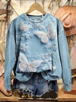 Vintage Butterfly Art Print Sweatshirt