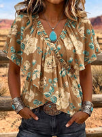 Vintage Art Comfortable Summer Fabrics Casual Shirt