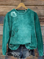 Retro Flower Casual Cotton Sweatshirt