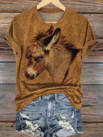 Retro Donkey Art Print T-shirt