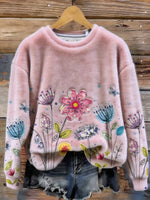 Floral Fall/winter Warm Plush Sweatshirt