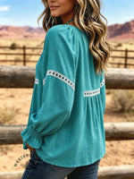 Women's Vintage Cutwork Patchwork Casual Shirt