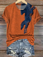 Retro Horse Art Print T-shirt