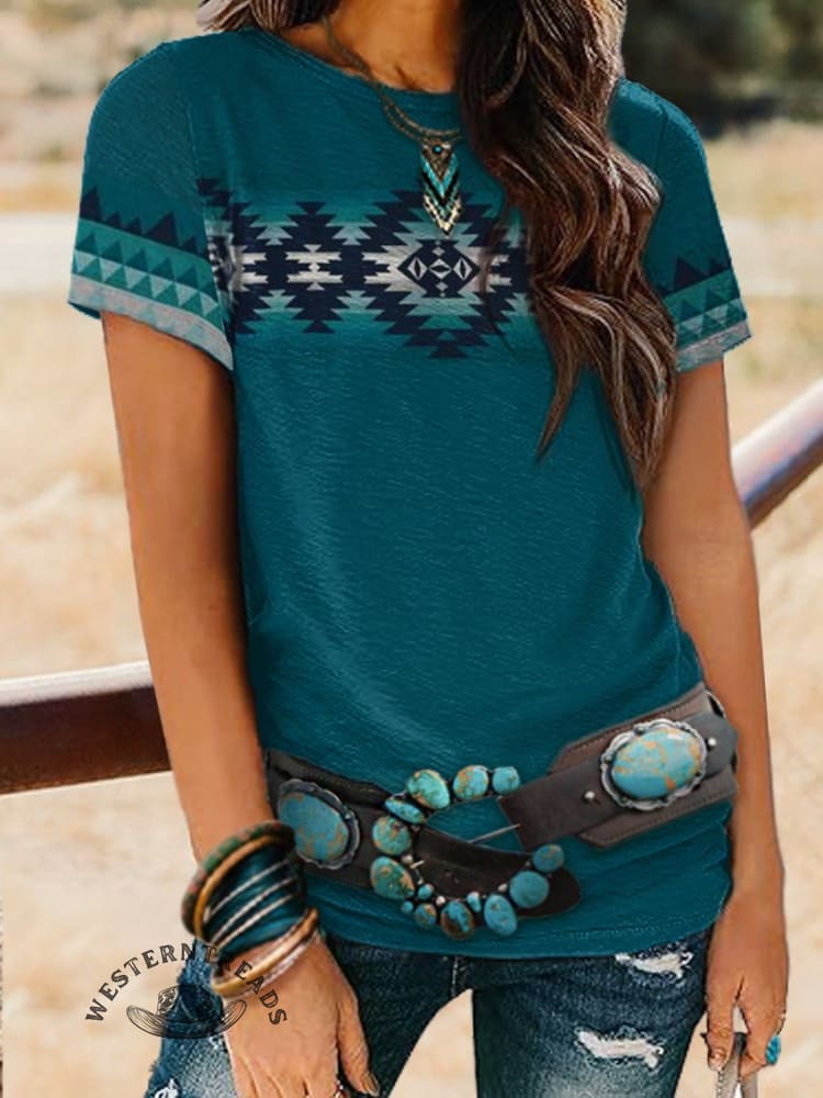 Aztec Print Casual T-shirt