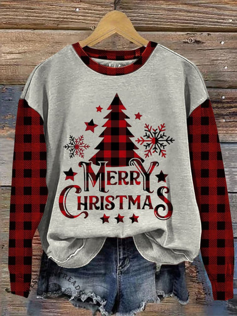 Retro Christmas Casual Cotton Sweatshirt