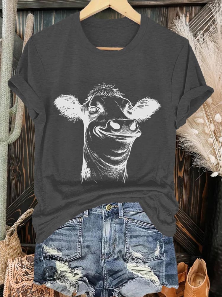 Funny Cow Print T-shirt
