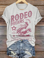 Cowgirl，RODEO Print Casual Short-sleeved Top